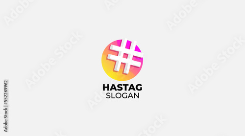 Hashtag logo design vector template symbol