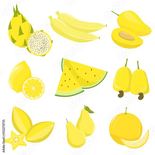 set of yellow fruit