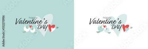 Happy Valentine's Day card set.