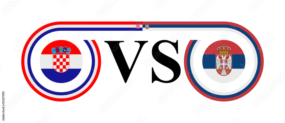 Fototapeta premium the concept of croatia vs serbia. vector illustration isolated on white background