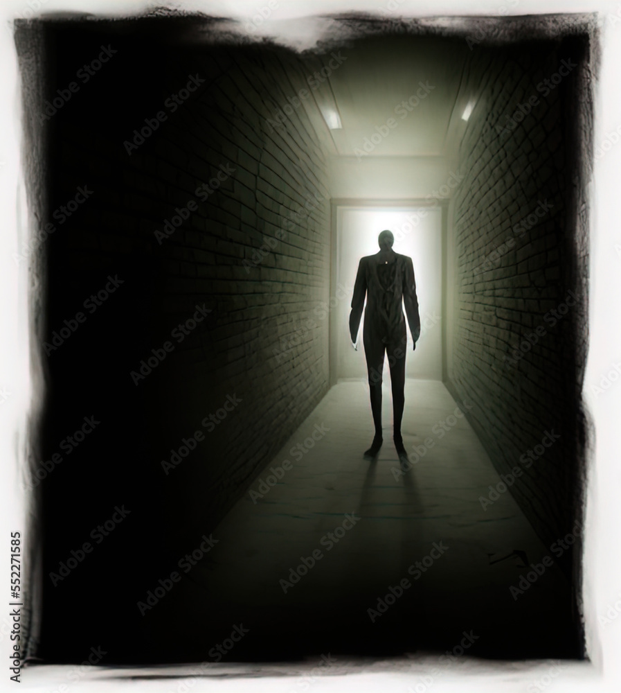 Fototapeta premium A shadowy figure in a fog.