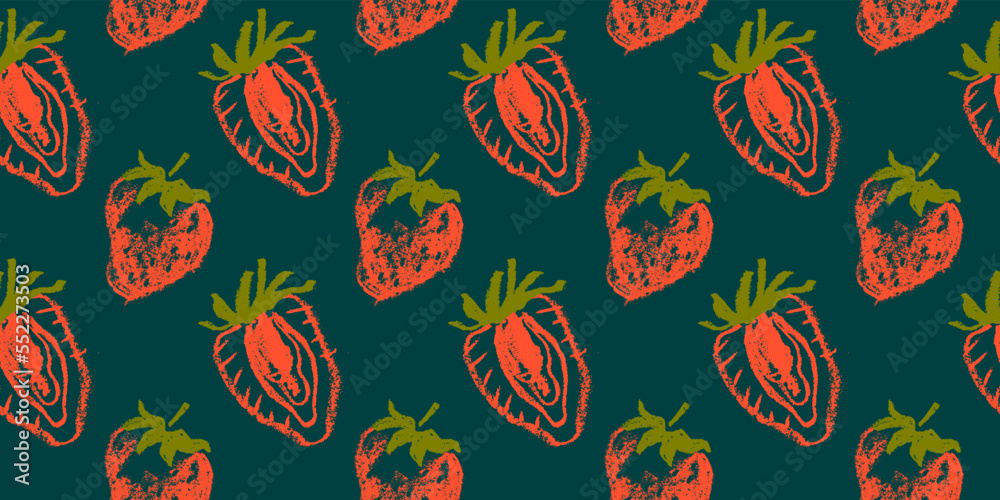 Strawberry pattern seamless, strawberries illustration for fabric ornament and textile design. Hand drawn vector red berry. Juice or jam label design. Color berries background. Strawberry backdrop. Strawberry pattern seamless, strawberries illustration for fabric ornament and textile design. Hand drawn vector red berry. Juice or jam label design. Color berries background. Strawberry backdrop.