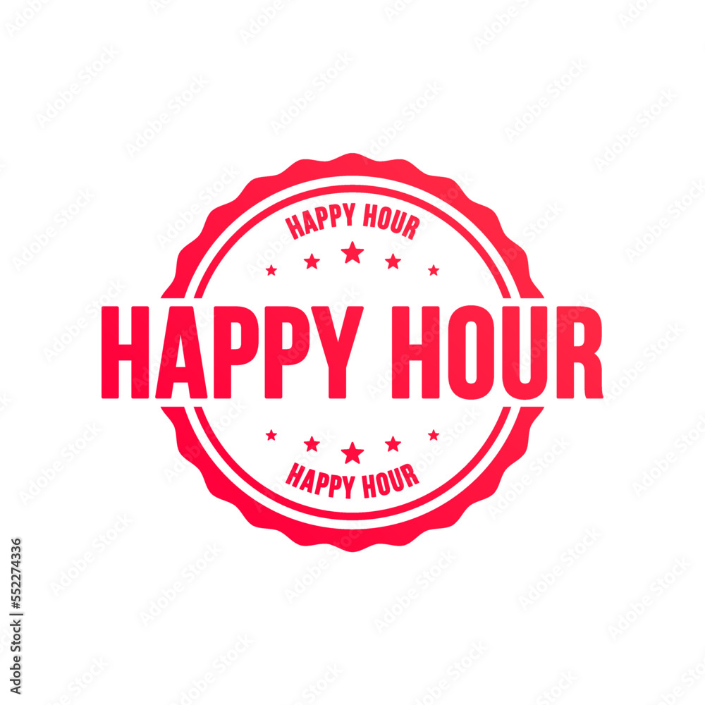 Happy Hour Shopping Vector Label 