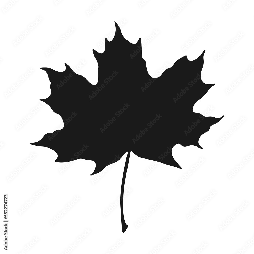 Silhouette maple. Hand drawn autumn vector illustration. Silhouette maple. Hand drawn autumn vector illustration.