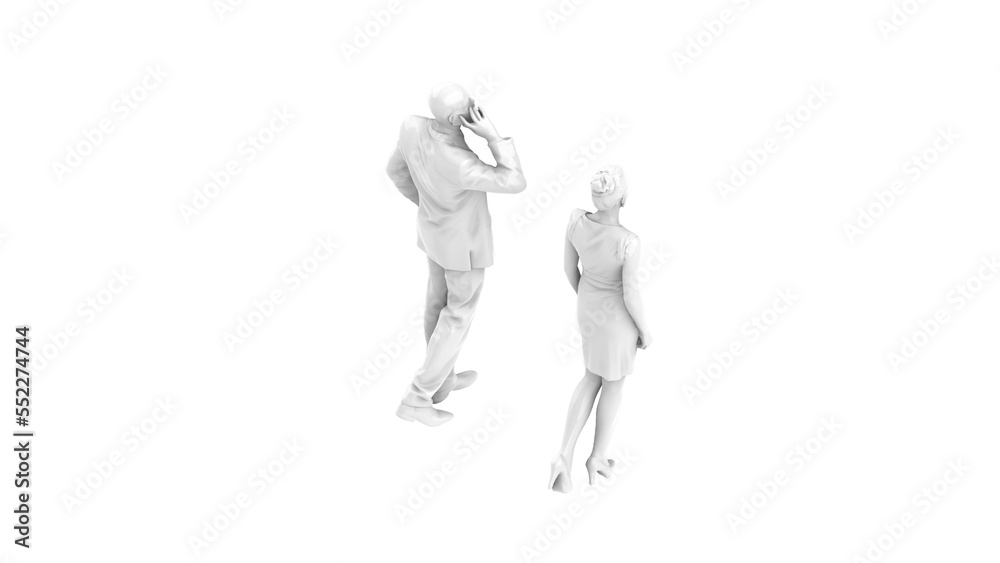 3D High Poly Humans - SET3 Monochromatic - Isometric View 3 3D High Poly Humans - SET3 Monochromatic - Isometric View 3