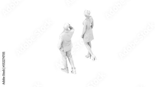 3D High Poly Humans - SET3 Monochromatic - Isometric View 1