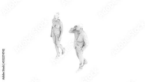 3D High Poly Humans - SET3 Monochromatic - Isometric View 2