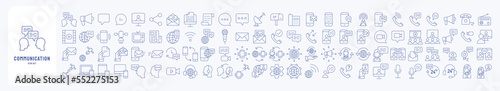 Communication Icon set, including icons like Chat, message, mail, mobile, taking, user, avatar, people and more. vector illustrations