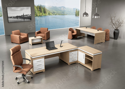 3d rendering office interior design inspiration © suedanstock