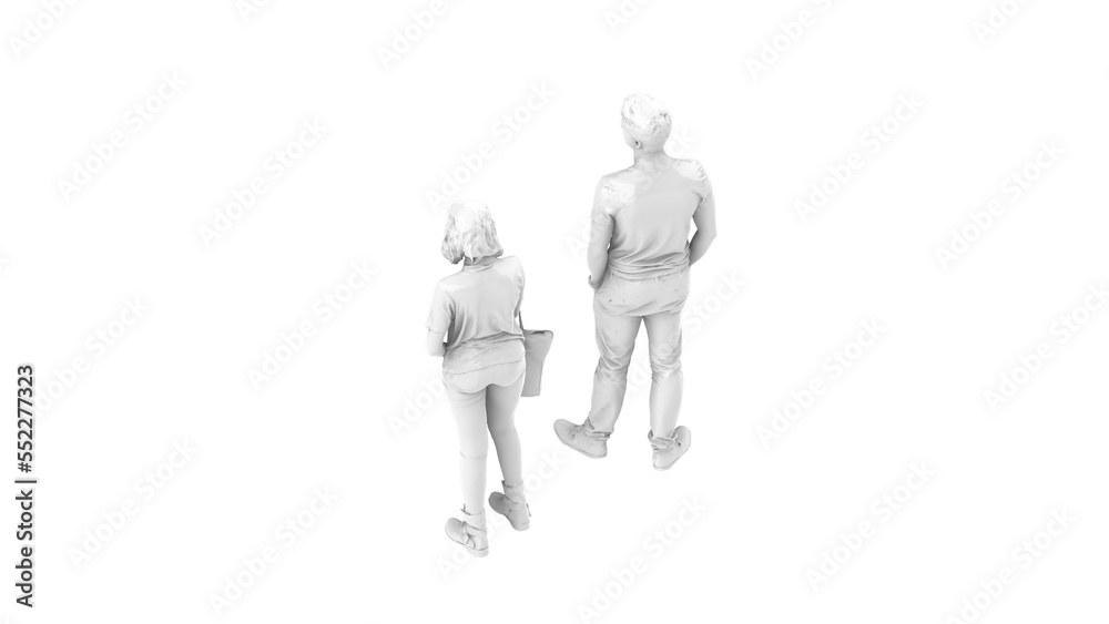 3D High Poly Humans - SET4 Monochromatic - Isometric View 4 3D High Poly Humans - SET4 Monochromatic - Isometric View 4