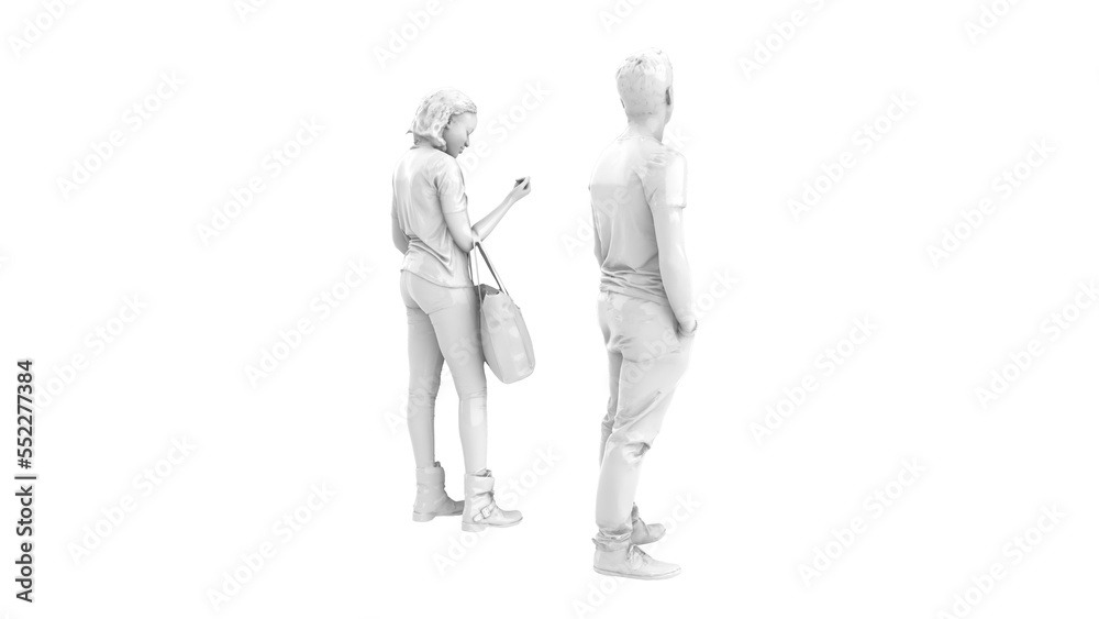 3D High Poly Humans - SET4 Monochromatic - Perspective View 1 3D High Poly Humans - SET4 Monochromatic - Perspective View 1