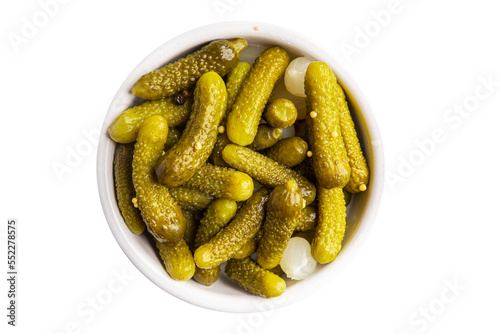 Canvas-taulu fresh gherkin cucumbers pickled cucumber vegetable meal food snack on the table