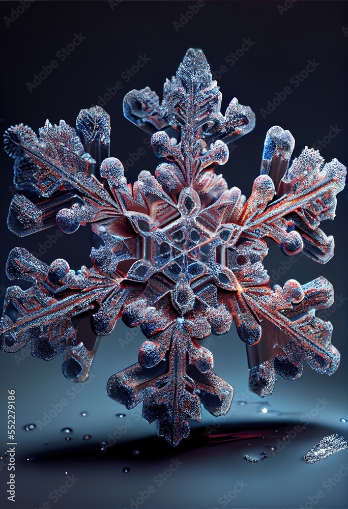 Beautiful snowflake, abstract Christmas background, ai generated Beautiful snowflake, abstract Christmas background, ai generated