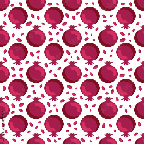 Seamless pattern with pomegranates. Decorative patterns of the pomegranate fruit