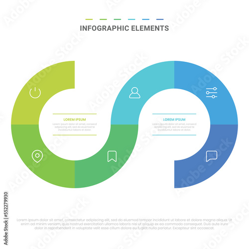Vector modern shapes options infographic elements for business with icons template design
