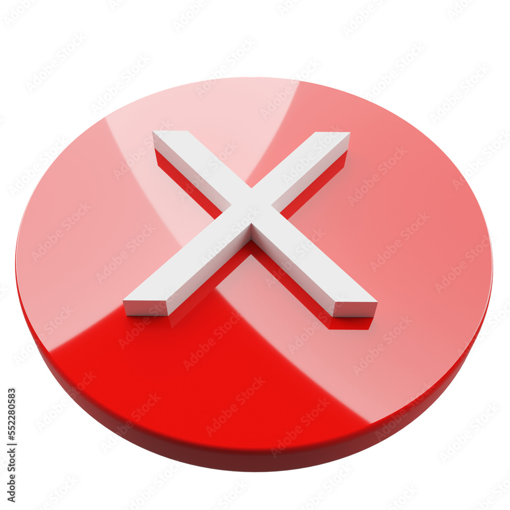 Fototapeta premium a cross in a red circle, prohibited symbol, 3d design