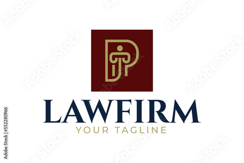 lawyer logo, law  firm logo design, letter p law logo