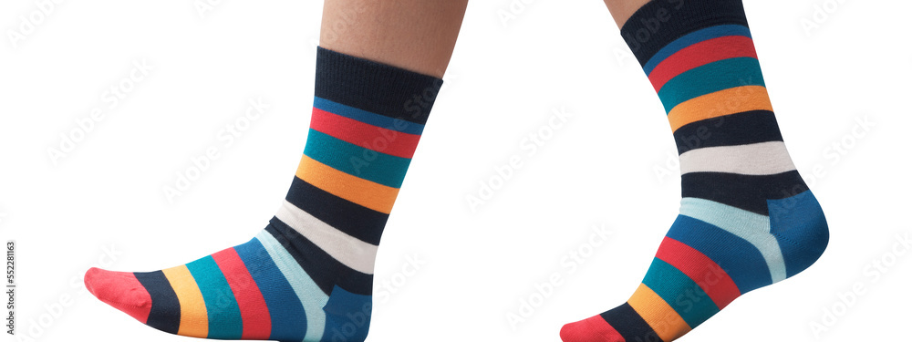 Obraz premium Model posing with multicolor socks