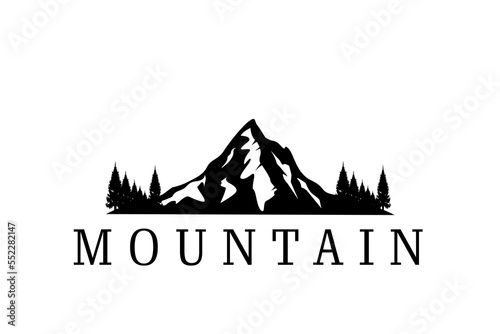 Silhouette of Mount Hood Portland Oregon Mountain logo design