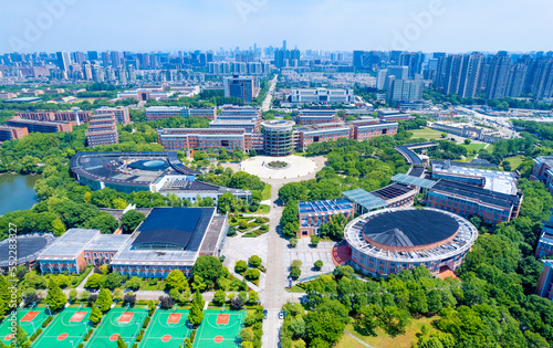 Aerial Scenery of Zhejiang Wanli University, China photo