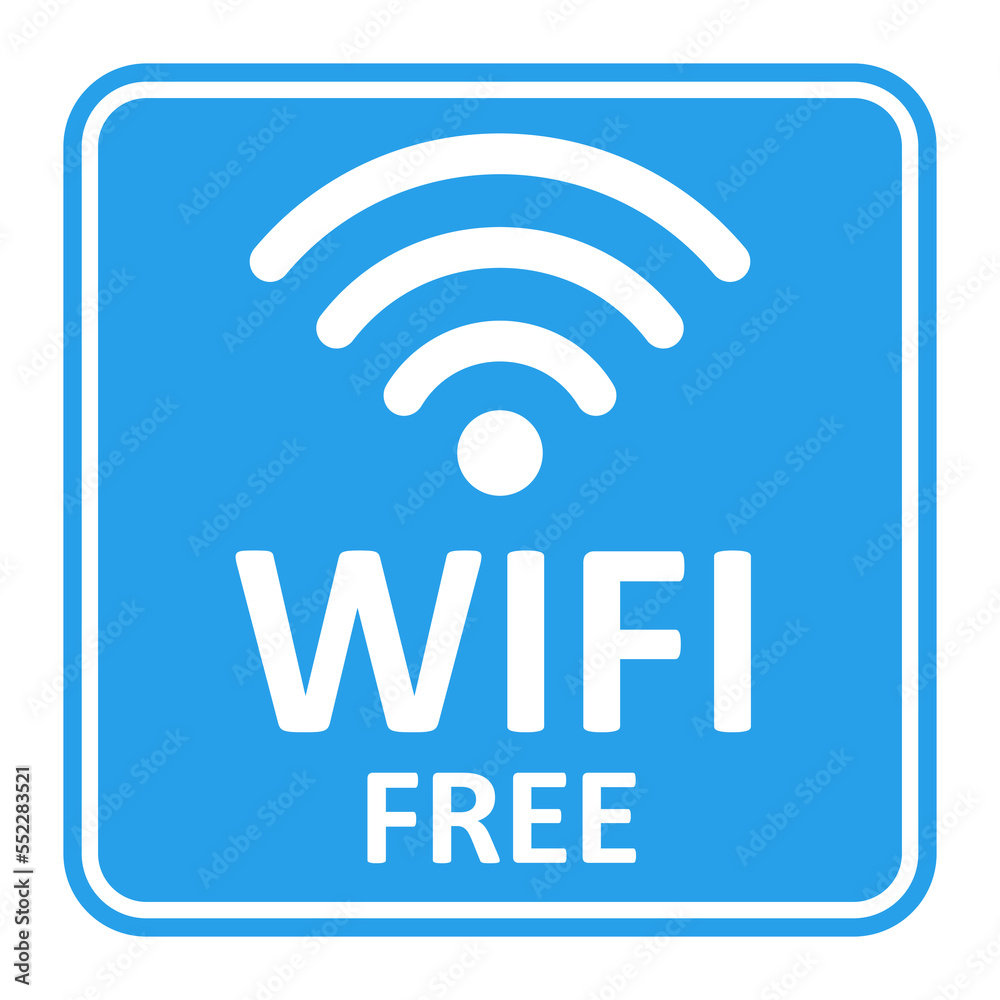 wifi free zone blue color wireless stickers design icon connection hotspot area wifi free zone blue color wireless stickers design icon connection hotspot area