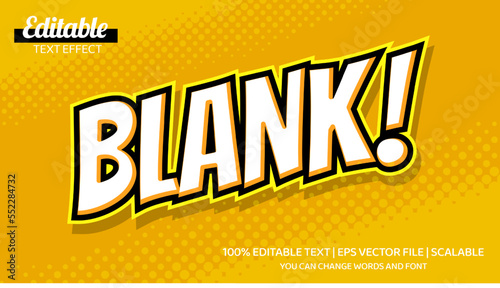 comic blank editable text effect