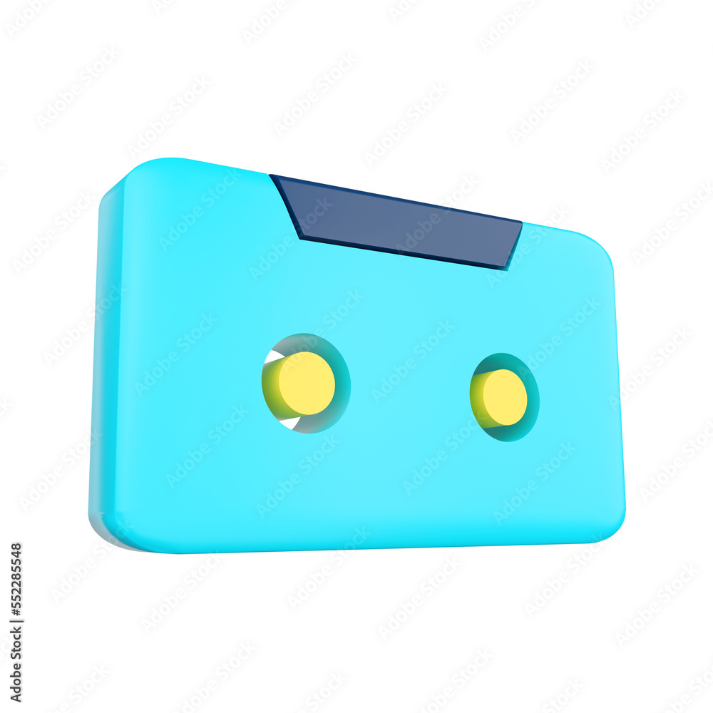 Cassette Tape. 3D media rendering. Cassette Tape. 3D media rendering.