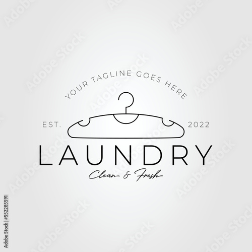hanger for laundry or clothes wash logo vector illustration design..