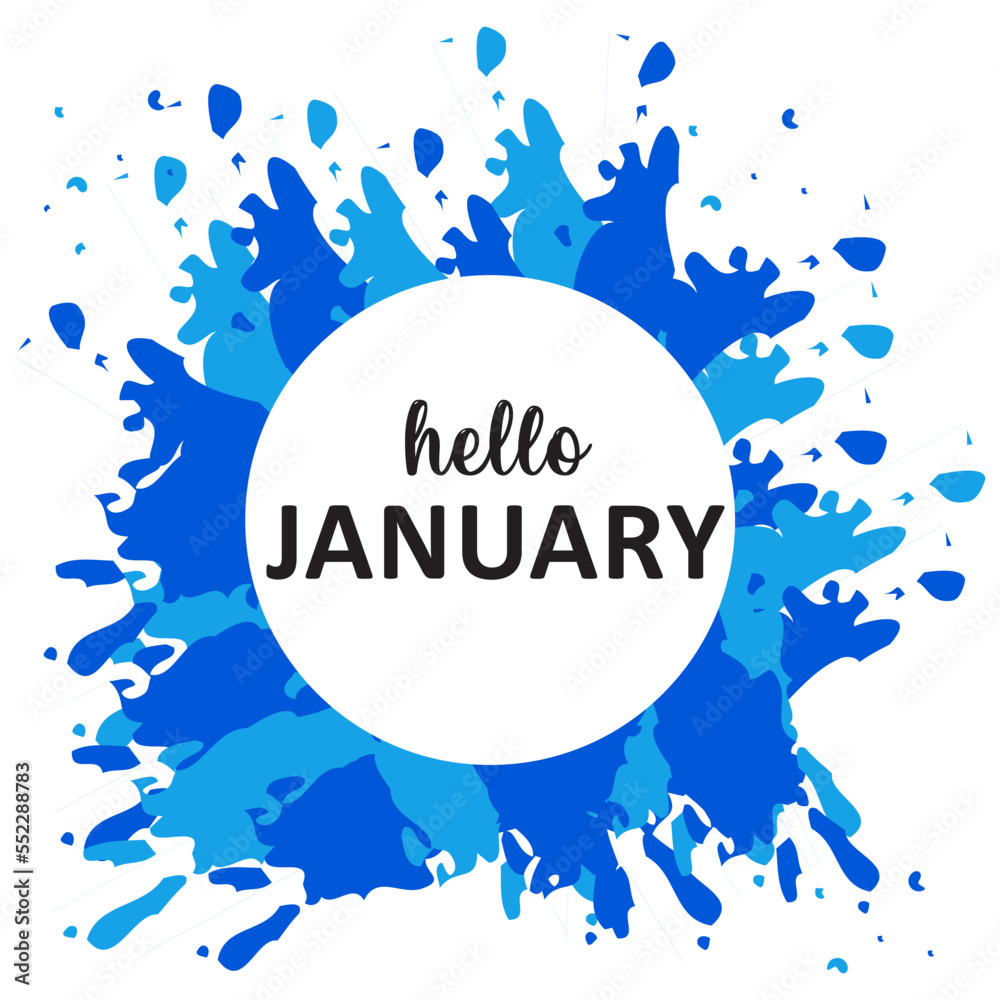 Hello January. january vector for greeting. new month. new year