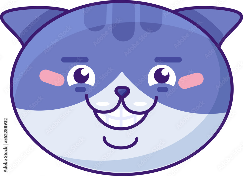 Cat happy emoji laughing from funny joke vector Cat happy emoji laughing from funny joke vector
