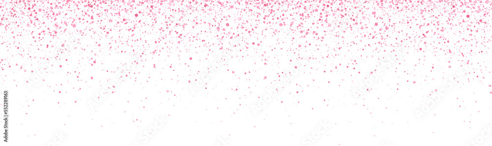 Wide pink glitter falling confetti