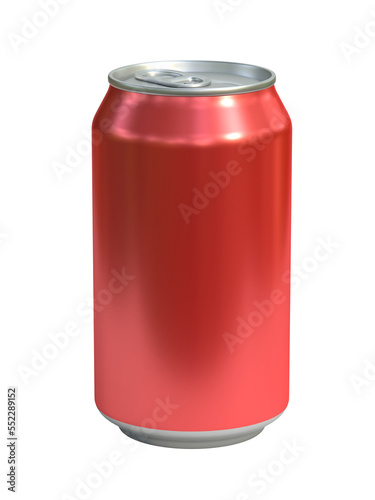 Red aluminum can 3d rendering