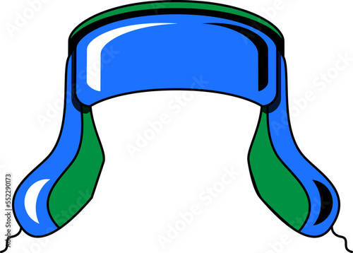 Ushanka winter season textile headwear vector