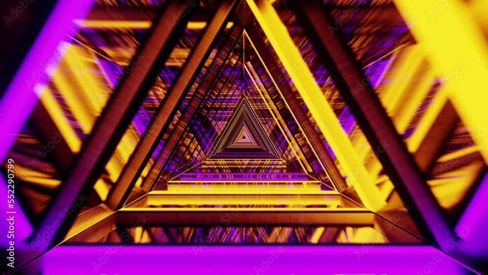 Triangle background neon VJ loop road