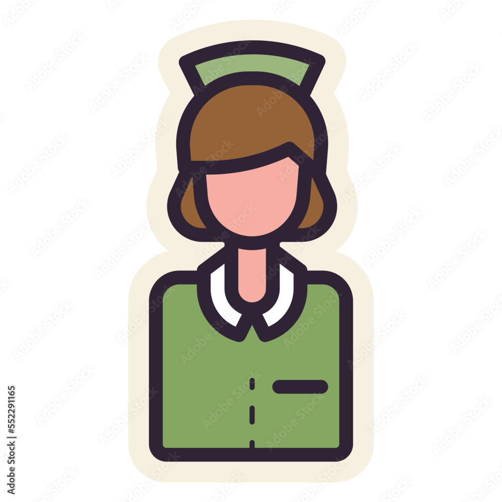 female nurse sticker