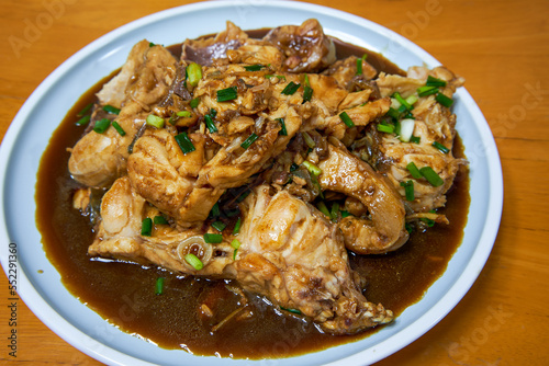 A delicious Chinese dish, braised fish nuggets