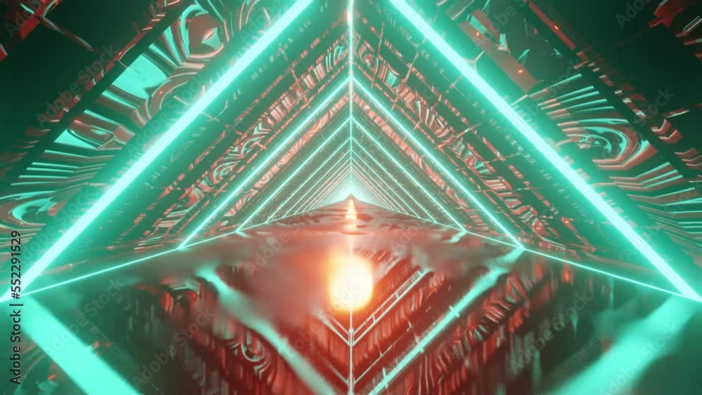 Space travel tunnel VJ loop triangle background