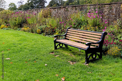 Margam country park garden with bench - Margam Country Park photo