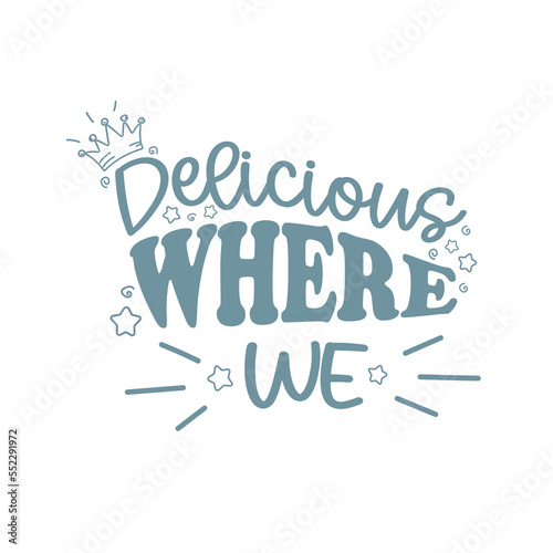 inscription advertising delicious food, for a cafe, restaurant, bakery, canteen by hand, poster, poster, invitation, in the style of doodle blue, gray color white background