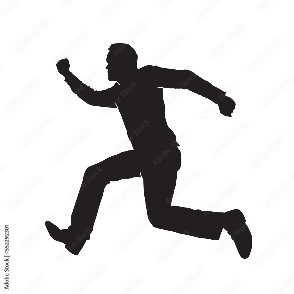 Running man isolated vector silhouette. Running man isolated vector silhouette.