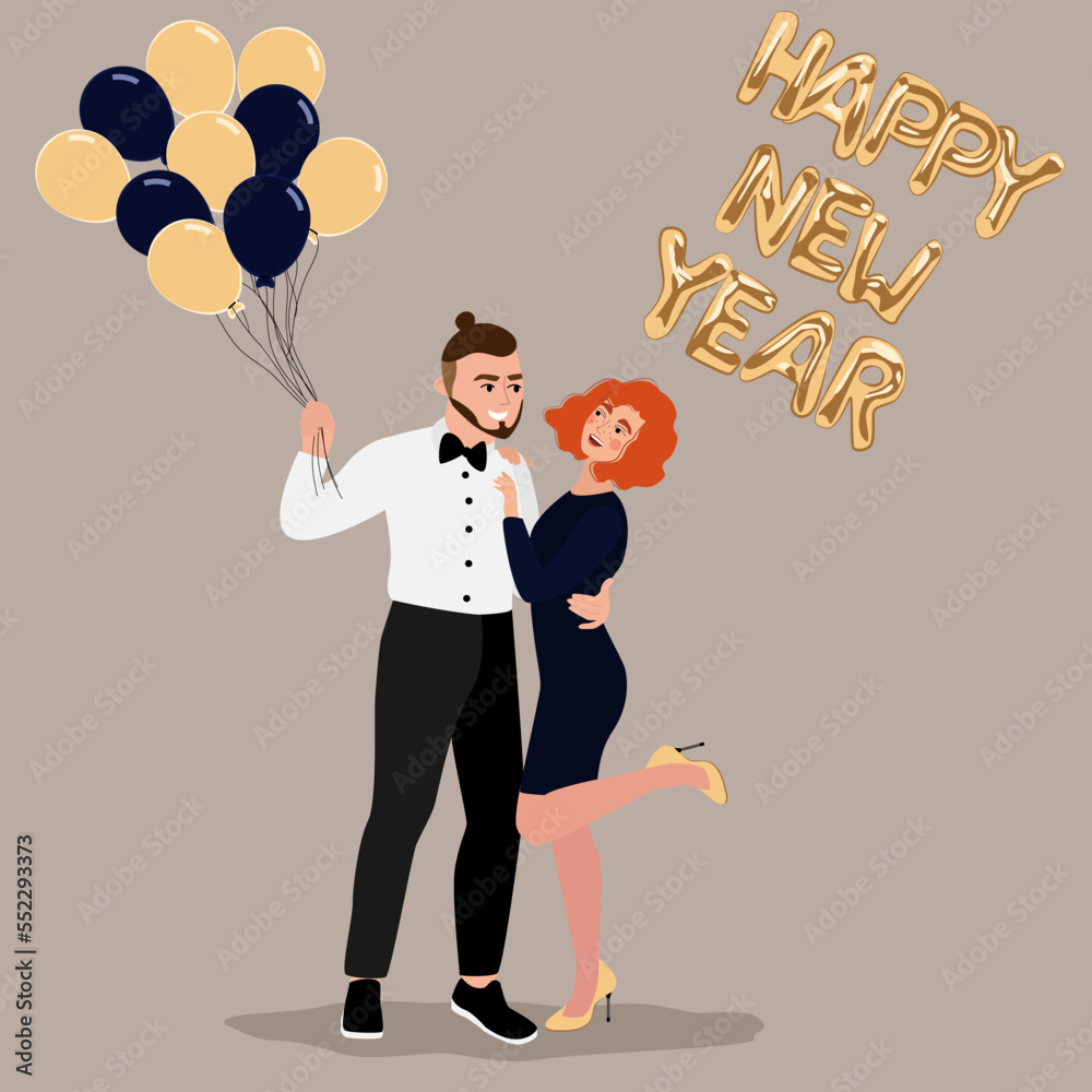 Happy People Celebrate New Year 2023 party vector Happy People Celebrate New Year 2023 party vector