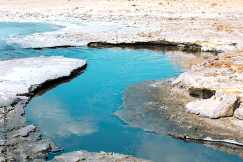 Close-up of Dead Sea salt mineral natural formation crystals in Jordan