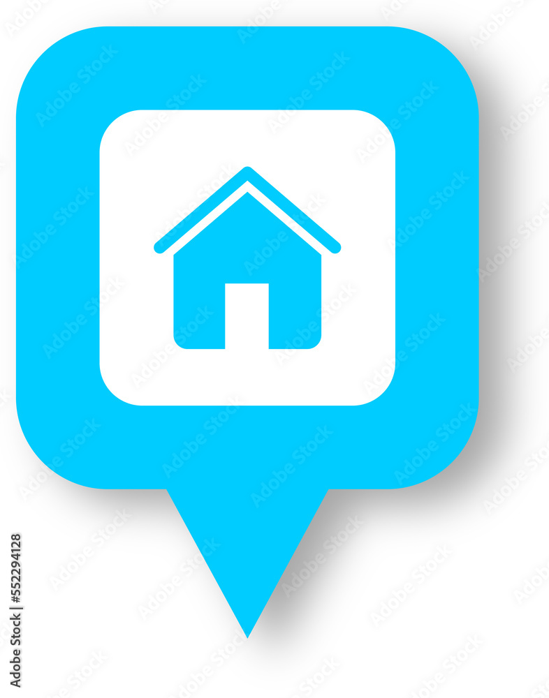Home icon with realistic shadow. Flat style houses symbols for apps and websites.