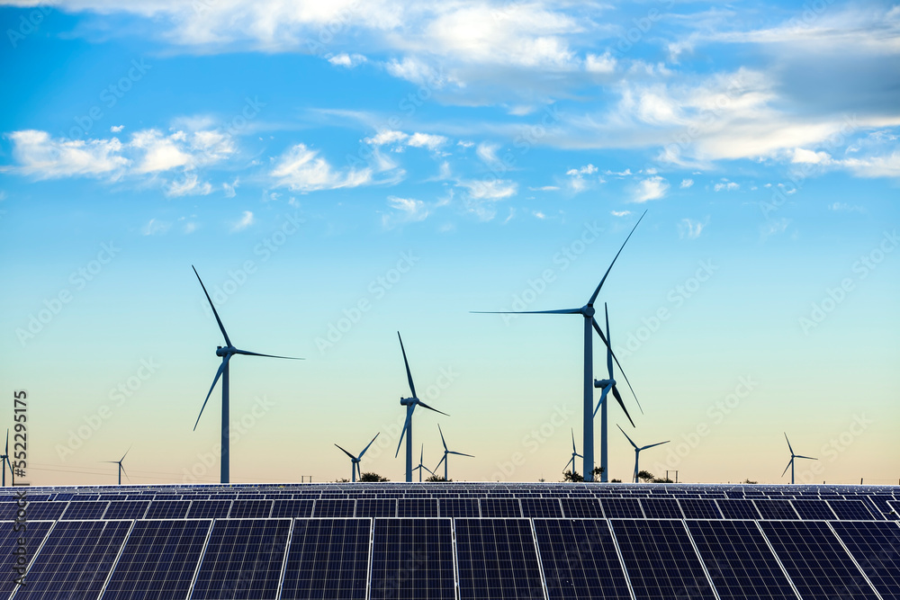 Solar photovoltaic panels and wind turbines Solar photovoltaic panels and wind turbines