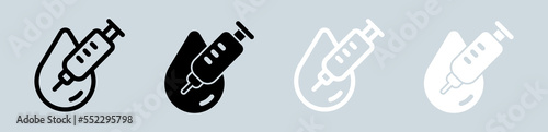 Inject icon set in black and white. Medicine signs vector illustration.