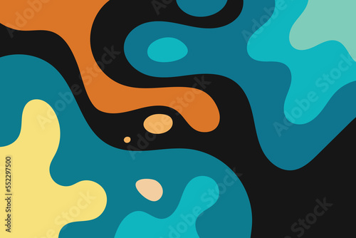 Groovy retro psychedelic with colorful waves. Vector illustration in background texture style retro 60s 70s 90s