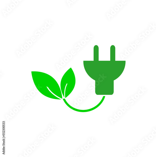 Electric Plug Green Energy Silhouette Icon