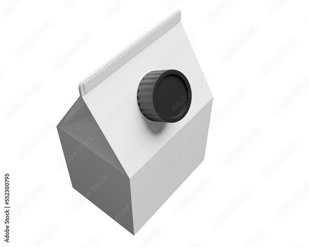 Fototapeta premium 3D Simple Modeling White Milk Packaging Small Size