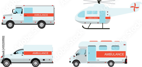 Set of Ambulance. Vector EPS 10