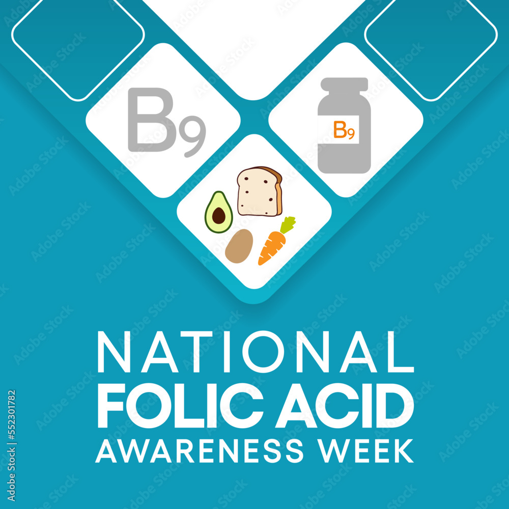 Stockvektorbilden Folic Acid awareness week is observed every year in